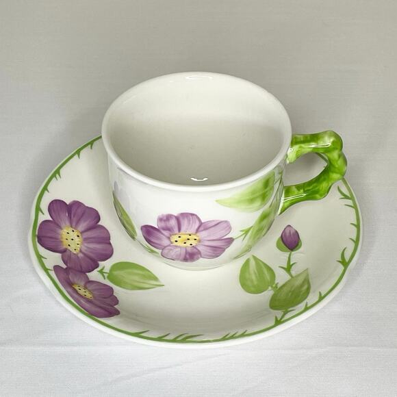 VTG Villeroy & Boch Spring Rose Violett Country Collection Cup & Saucer | EUC - Picture 2 of 10